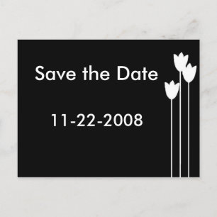White Flowers Announcement Postcard