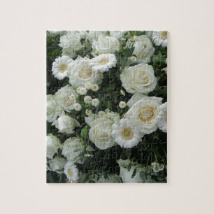 White Flowers Bouquet Jigsaw Puzzle