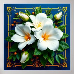 White flowers bouquet poster