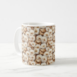 White Flowers Cream Envelopes Coffee Mug