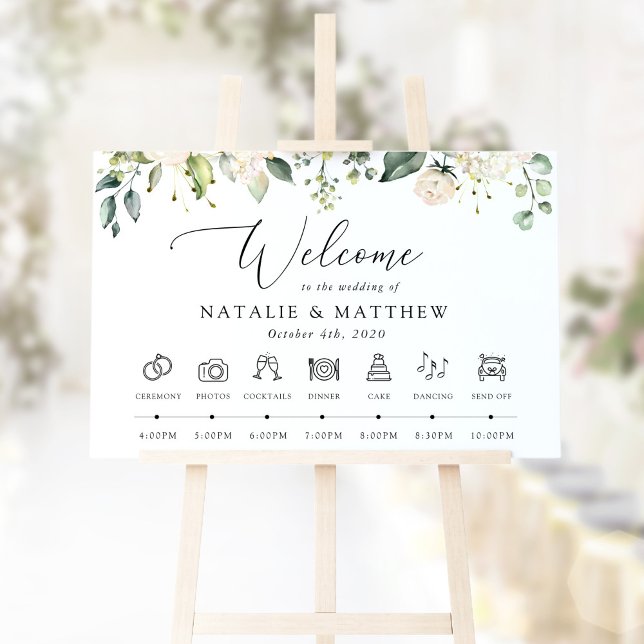 White Flowers, Cream Flowers, Wedding Timeline Poster (Creator Uploaded)