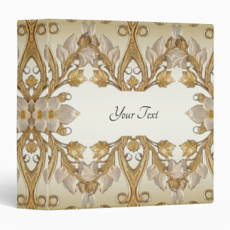 White Flowers Decorative Gold Album Binder