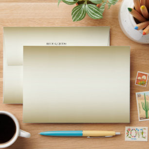 White Flowers Decorative Gold Envelope