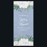 White Flowers Dusty Blue Elegant Wedding Programs<br><div class="desc">Greenery and white flowers dusty blue elegant modern wedding programs</div>