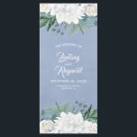 White Flowers Dusty Blue Elegant Wedding Programs<br><div class="desc">Greenery and white flowers dusty blue elegant modern wedding programs</div>