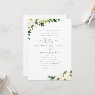 White Flowers Elegant Formal Both Parents Invitation