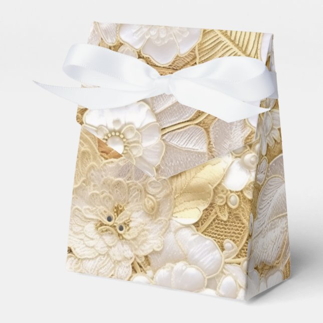 White Flowers Favor Box (Front Side)