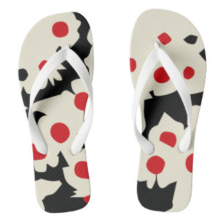 white flowers flip flops