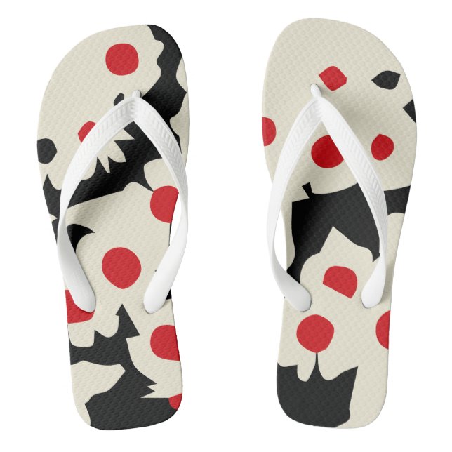 white flowers flip flops (Footbed)