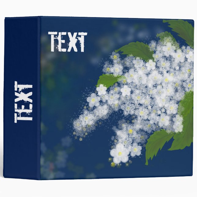 White flowers, floral binder (Front/Spine)