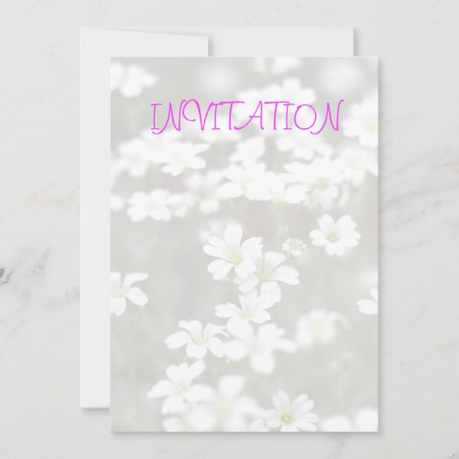 White Flowers Invitation (Front)