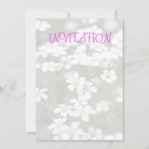 White Flowers Invitation