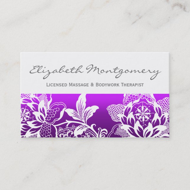 White Flowers Modern Appointment Business Card (Front)