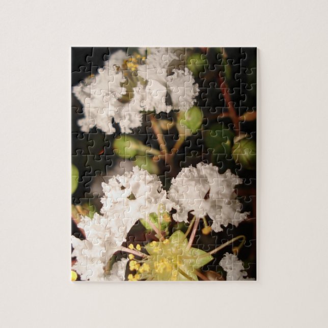White Flowers Modern Plant Nature Photography Art Jigsaw Puzzle (Vertical)