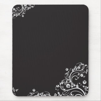 White Flowers Mouse Pad