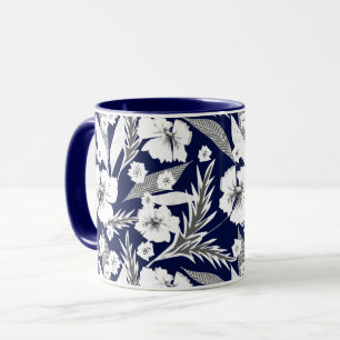 White flowers mug