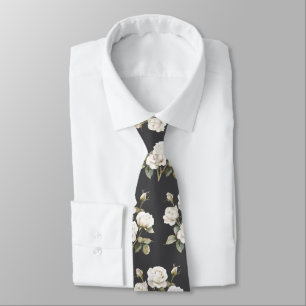 White Flowers on a Sharp Dressed Man Tie
