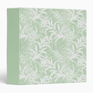 White flowers on light green. binder
