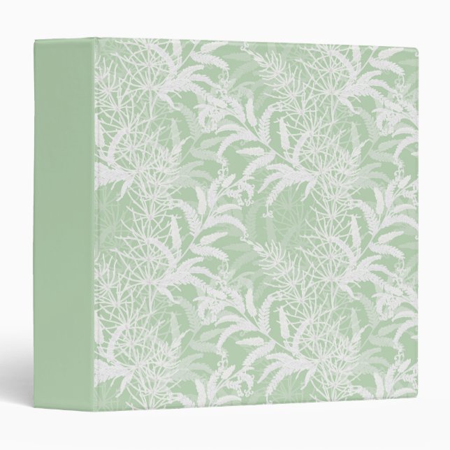 White flowers on light green. binder (Front/Spine)