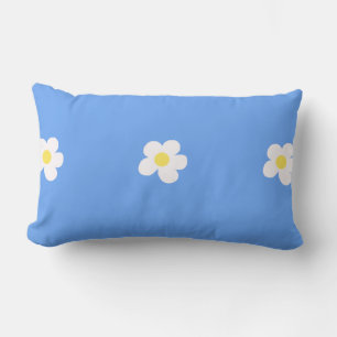 White Flowers on Lilac Background Throw Pillow