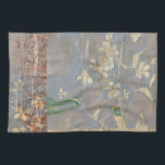 White Flowers on Newsprint Background Kitchen Towel<br><div class="desc">The newsprint background and deeply coloured background almost hide the white flowers that are the focus of this painting by Jennifer Goldberger. A very unique and engaging print,  it could make a nice gift for someone who loves avant-garde art!</div>