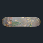 White Flowers on Newsprint Background Skateboard<br><div class="desc">The newsprint background and deeply coloured background almost hide the white flowers that are the focus of this painting by Jennifer Goldberger. A very unique and engaging print,  it could make a nice gift for someone who loves avant-garde art!</div>