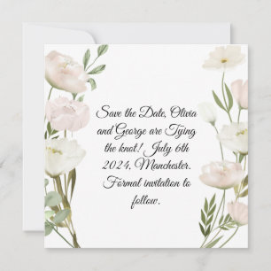 White Flowers Pampas Grass Greenery Succulent Save The Date