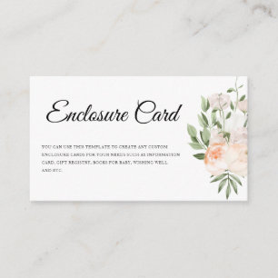 White Flowers Pampas Grass Greenery Wedding Enclosure Card