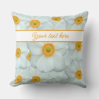 white flowers pattern  throw pillow