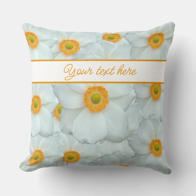 white flowers pattern  throw pillow (Front)