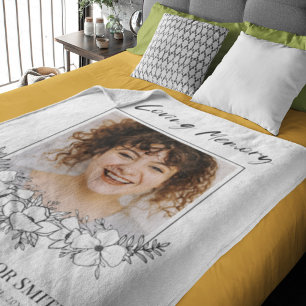 White Flowers Photo In Loving Memory Fleece Blanket