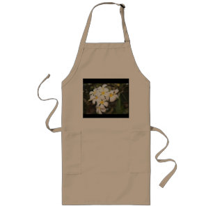 White flowers, Plumeria, on Apron