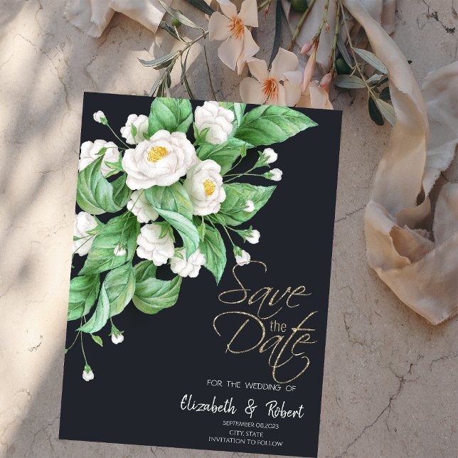 White Flowers Save The Date (Creator Uploaded)