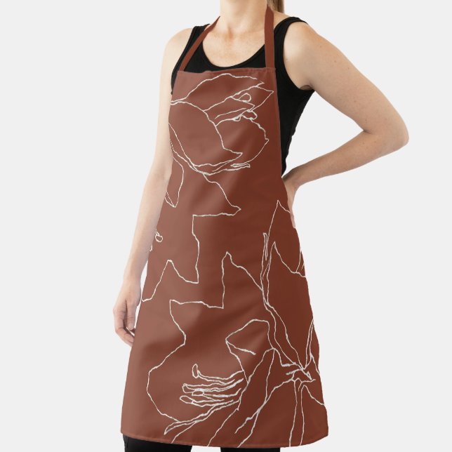 white Flowers Terracotta Apron (Insitu)