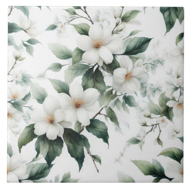 White flowers tile (Front)