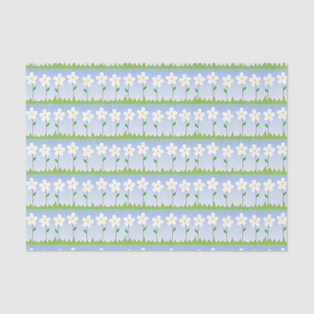 White Flowers Tissue Paper (Front)