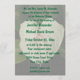 White Flowers Tropical Anthurium Invitation