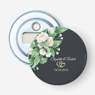 White Flowers Wedding Bottle Opener