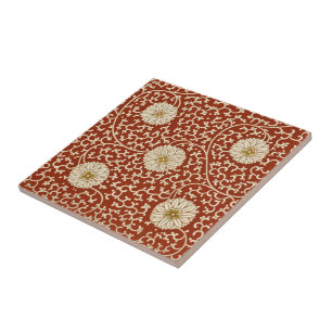 White Flowers With Chinese Red Background ~ * ~ Tile
