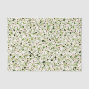 White Flowers with Green Leaves 2 Tissue Paper