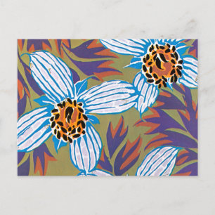 White Flowers With Purple Leaves Postcard