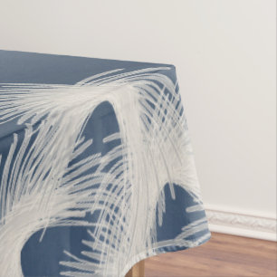 White flying feathers tablecloth