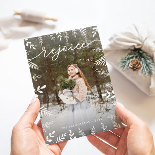 White Foliage   Holiday Photo Card