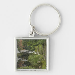 White footbridge, Somesville, Mount Desert Keychain