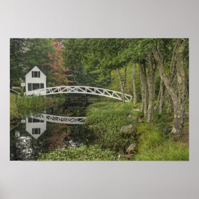 White footbridge, Somesville, Mount Desert Poster (Front)