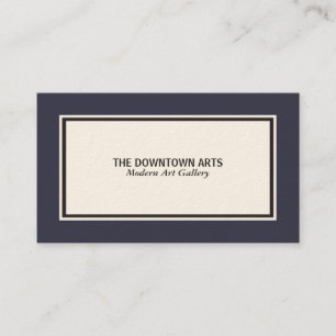 White Foreground Black and Deep Purple Border Business Card