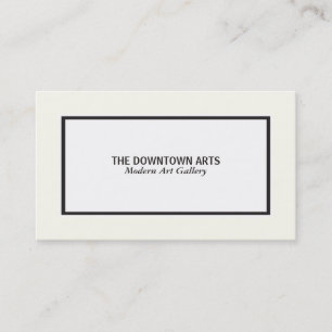 White Foreground Black Border, Cream Background Business Card