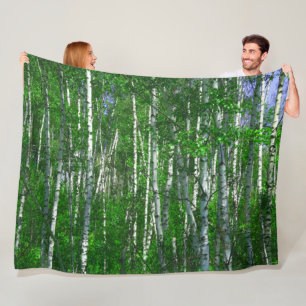 WHITE FOREST FLEECE BLANKET