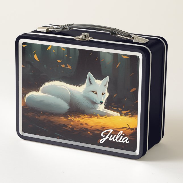 White Fox Metal Lunch Box (Front)
