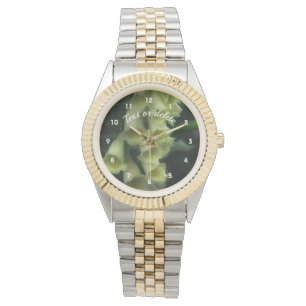 White Foxglove Flowers Personalized Watch